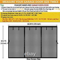 Écran de porte de garage magnétique pour garage double de 16x10 pieds rétractable