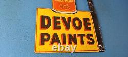 Enseigne en porcelaine Vintage Devoe House Paints pour magasin de quincaillerie et station-service de pompe à essence