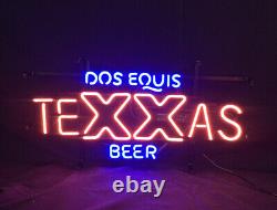 Enseigne lumineuse en néon 24 Dos Equis Texas Beer pour magasin, cave d'homme, pub, club, garage.