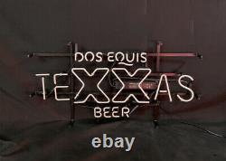 Enseigne lumineuse en néon 24 Dos Equis Texas Beer pour magasin, cave d'homme, pub, club, garage.