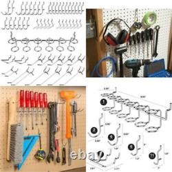 Ensemble de rangement pour crochets de panneau perforé pour outils de garage organisant des outils de rangement