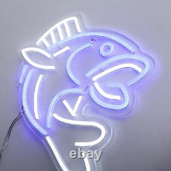 Fish Neon Sign Salmon Seafood Restaurant Bar Garage Store Ktv Décoration Light