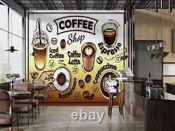 Fond d'écran mural en 3D pour Café Store - Autocollant mural 304