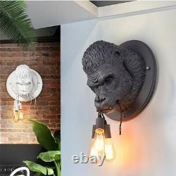 Gorilla Statue Lampe Murale Chambre À Coucher Lumière Rétro Moderne Led Orangutan Animal Déco