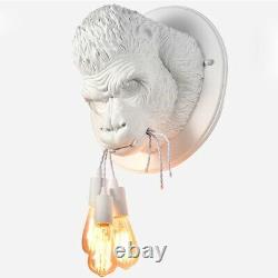 Gorilla Statue Lampe Murale Chambre À Coucher Lumière Rétro Moderne Led Orangutan Animal Déco
