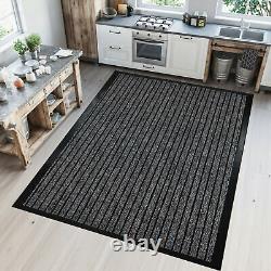 Grand tapis de barrière en caoutchouc robuste antidérapant, tapis de sol, couloir, coureurs mats