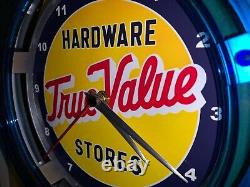 Horloge murale néon publicitaire pour garage du magasin de quincaillerie True Value