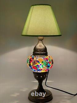 Lampe de table unique en verre Tiffany, mosaïque turco-marocaine, ampoules gratuites.