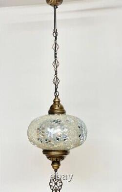 Lampe suspendue en mosaïque de verre turque et marocaine, grand lustre de plafond.