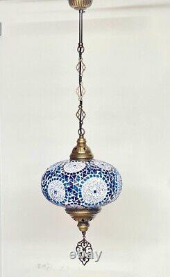 Lustre suspendu en mosaïque de verre turque marocaine de grande taille