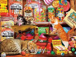 Magasin de bonbons pour chats chatons, animaux drôles, carrelage mural en céramique pour la crédence de cuisine.