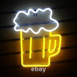 Neon Beer Sign Wall Led Shaped Night Light Pour Bar Store Party Club Pub Garage