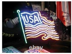 Neon Sign USA Drapeau /signboard Tube Bar Store/american Marchandises Diverses Garage