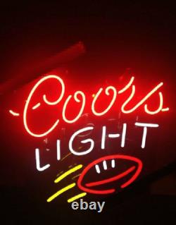 New Coors Light Rugby Lampes Néon 17x14 Verre Beer Store Garage Affichage