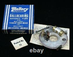 Nos Vintage Mallory Advance Plate Chevy Buick V8 Hot Rod Distributeur Allumage