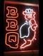 Nouveau Bbq Pig Chef Neon Enseigne Lampe 20x16 Léger Vrai Verre Garage Bar Pub Store