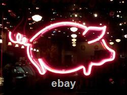Nouveau Big Pig Animal Store Neon Enseigne Lampe 20x16 Verre Léger Garage Bar Pub Shop