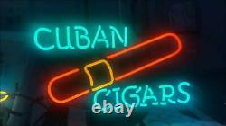Nouveau Cuban Cigars Store Neon Enseigne Lampe 20x16 Verre Léger Garage Bar Pub