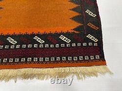 Petit tapis kilim oriental turkmène fait main ancien, Sufreh afghan, tapis turc de la région