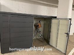 Planque à vélos en acier de 2,4x1,2, boîte de rangement pour vélos en métal, garage en tôle, abri de garage en métal