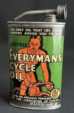 Réveille Everymans Lubrifiant Vintage Cycle Bicycle Oil Can Garage Display Tin