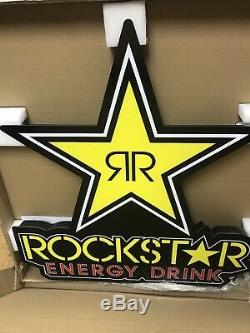 Rockstar Energy Drink Électrique Led Signe Pour Mancave, Garage, Magasin