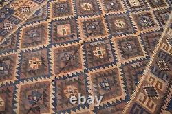 Tapis Kilim oriental fait main en laine 8x12, style antique, pour la décoration intérieure
