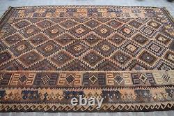 Tapis Kilim oriental fait main en laine 8x12, style antique, pour la décoration intérieure