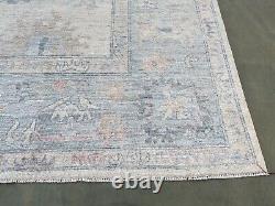 Tapis afghan de 9,1x11,8 pieds, tapis Oushak de 9x12 pieds, tapis vieilli, tapis discret, tapis délavé