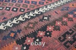 Tapis d'aire Kilim vintage 250x400 cm, tapis afghan tissé à plat turkmène oriental