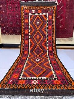 Tapis de couloir large vintage afghan de style turc tribal boho oriental 3.5x9.3