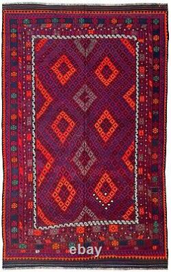 Tapis de salon oriental persan luxueux antique rouge afghan de grande taille 8.7x13.8