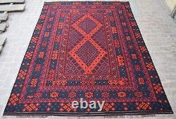 Tapis de salon ou de chambre oriental afghan en laine fait main, de grande taille, style vintage