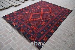 Tapis de salon ou de chambre oriental afghan en laine fait main, de grande taille, style vintage