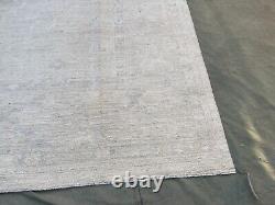 Tapis en laine Oushak naturelle faite à la main de qualité originale de 9,11 x 14,1 pieds
