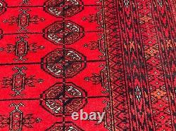 Tapis en laine afghane de qualité fine Turkmène Tekke Bukhara oriental géométrique de 6,3x9,9.