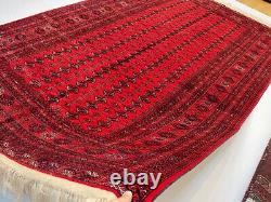 Tapis en laine afghane de qualité fine Turkmène Tekke Bukhara oriental géométrique de 6,3x9,9.