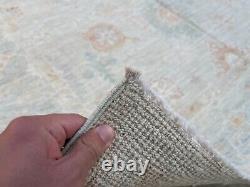Tapis en laine fait main de qualité originale Oushak naturel de 8x10.3 pieds