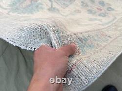 Tapis en laine naturelle fait main de qualité originale Oushak de 12,1x14,11 pieds