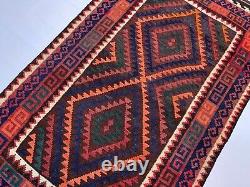 Tapis kilim afghan fait à la main 3,4x5,7 3x5 Tapis oriental tribal vintage avec médaillon