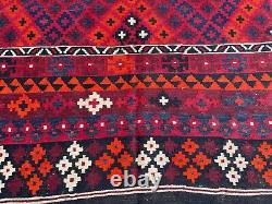 Tapis oriental luxueux et vibrant de grand designer tribal afghan turkmène de 8,5x13,8