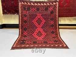 Tapis traditionnel afghan turkmène à plat en laine faite main 3.2x4.5