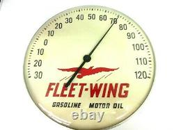 Vieille Publicité Fleet-wing Oil Auto Round Thermomètre Garage Store M-320