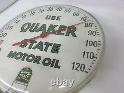 Vieille Publicité Quaker State Oil Auto Round Thermomètre Garage Store 137-q