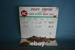 Vintage Ac Spark Plug Store Affichage Tondeuse Compteur Top Rack Man Cave Garage