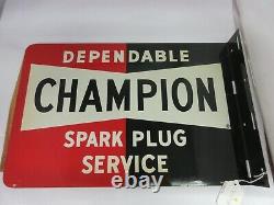 Vintage Advertising Champion Spark Plug Nos Garage Dealer Store Sign Tin M-652