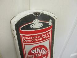 Vintage Advertising Red Seal Batteries Porcelain Thermomètre Garage Store M-350