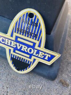 Vintage Chevrolet Porcelaine À Gaz Bow-tie Auto Trucks Service Ventes Match 4 Signe