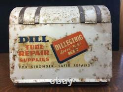 Vintage DILL Tube Repair Supplies Cabinet Garage Store Counter Display Storage