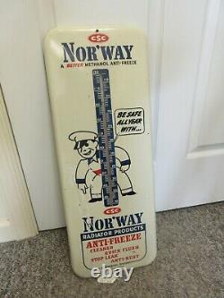 Vintage Nor’way Antifreeze Garage Shop Store Thermomètre Publicité A-245